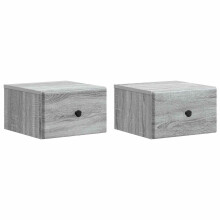 vidaXL Wall-Mounted Bedside Cabinet 2 pcs Grey Sonoma Engineered Wood