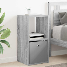 vidaXL Bedside Table Grey Sonoma 35 x 32 x 68.5 cm Engineered Wood