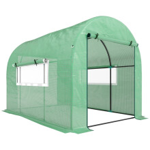 Outsunny 300x200cm Walk-In Polytunnel Greenhouse