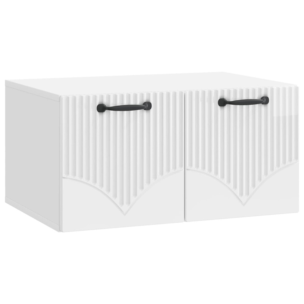 Vidaxl Wall-Mounted Tv Cabinet High Gloss White 59.5 X 41 X 30 Cm