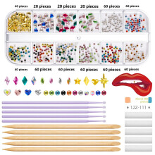 (Style 5)Assorted Tooth Gem Set With Rhinestones And Stickers For Nail Art Crafting And Accessories Diy