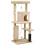 132cm Beige Cat Tree with Scratching Posts & Bed 1