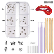 (Style 1)Assorted Tooth Gem Set With Rhinestones And Stickers For Nail Art Crafting And Accessories Diy