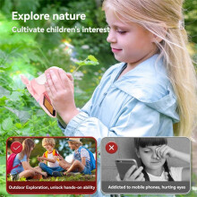 Microscope pour Enfants avec Caméra HD et Écran Portable avec 8 LED pour Prendre des Photos/Vidéos, Outil D'Observation 1000X A