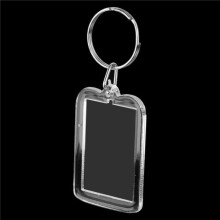 Lot of 30Pcs Keyring DIY Detachable White Rectangle Photo Frame Keyring 3.3x5cm