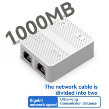 2X 2-Port Gigabit Netzwerk RJ45 Netzwerk Splitter Kabel Extender 1000Mbps Selector Adapter 1 in 2 Out Weiß