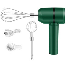Batteur à Œufs Électrique Rechargeable en Acier Inoxydable, Fouet à Crème Résistant à la Rouille, Mousseur à Lait Anti-Chute A