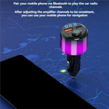 PD30W QC3.0 Car 5.3 FM Transmitter Handsfree MP3 Player Music 360 Degree Colorful Ambient Light