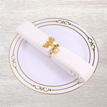 3X Décorations de NoëL Anneau de Serviette en ou Durable Porte-Anneau de Serviette de Cerf DéLicat pour le DîNer de FêTe de NoëL au Restaurant