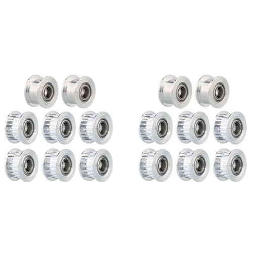 2X 3D Printer Idler GT2 20 Tooth Synchronous Pulley Inner Hole 5mm Width 6mm Suitable for VzBoT 3D Printer