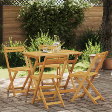 vidaXL Folding Garden Chairs Folding 4 pcs Natural 40 x 53 x 80 cm