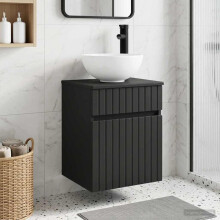 vidaXL Wall-mounted Sink Vanity Black 39 x 41 x 64.5 cm