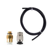 3D Printer Upgrade Kit with KJH04-M6 & PC4-01 Pneumatic Connectors 1M PTFE Tube for 1.75mm Bowden Extruder Black