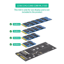 M.2-zu--Adapterkarte, M.2 NGFF-zu--B-Key-SSD-Konverter für NGFF M.2 2280 2260 2242 2230 SSD