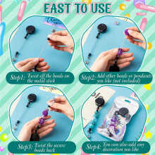10 Sets Beaded Badge Reel Set Retractable Clip Holder for Beading for Jewelry DIY GiftCraft Making A