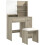 (Natural Wood, Engineered Wood) Wood-Effect Dressing Table & Stool Set with Storage 1