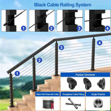 Paquete de 50 Ojales de Goma para Protección de Cables, Poste de Protección de Cables de Metal de 1/8, 5/32 y 3/16 Pulgadas