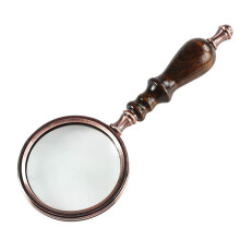 Vergrootglas, 10X Antiek Koper Handheld met Houten Handvat en Echt Glas, Beste Leesvergrootglas