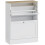 (White, Engineered Wood) Two Flip Drawer Shoe Cabinet - White 1