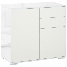 High Gloss White Sideboard with Push-Open Drawers