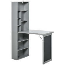 Folding Convertible Desk with Blackboard, Grey
