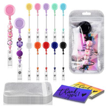 10 Sets Beaded Badge Reel Set Retractable Clip Holder for Beading for Jewelry DIY GiftCraft Making C