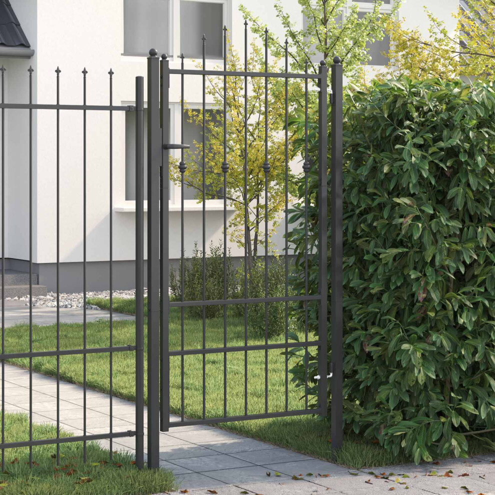 Vidaxl Fence Gate Horst 100 X 175 Cm Metal Black Lockable