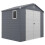 Aluminium & Plastic Wall Shed 7.9ft x 6.2ft Grey 1
