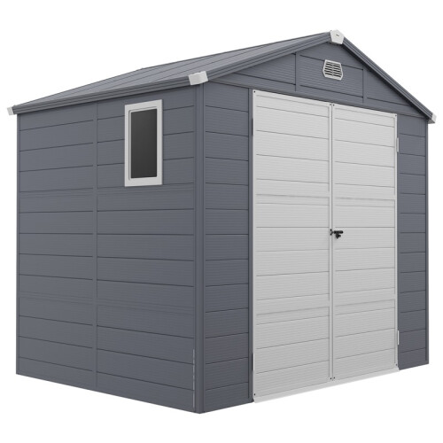 Aluminium & Plastic Wall Shed 7.9ft x 6.2ft Grey