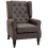 (Brown, Linen) Retro Wingback Accent Chair, Brown Tufted 1
