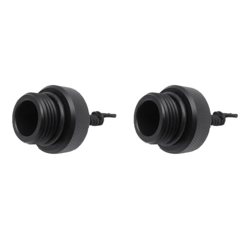 2X Dust Plug Attach with Rope Diving Dust Cap for Scubas Tanks Valves End Cap Diving Dust Cap Dive Accessory Black