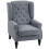 (Grey, Fleece) Retro Wingback Accent Chair, Grey 1