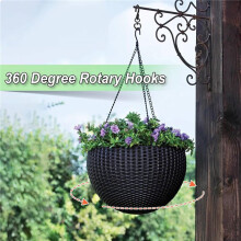12 Stuks Draaibare Plantenhanger Pottenhaken Zware Hangende Plantenhaak 360 Graden Draaibare Metalen Haken voor Binnen en Buiten