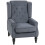 (Grey, Velvet) Retro Wingback Accent Chair, Grey 1