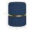Velvet-Feel Storage Ottoman - Blue 3