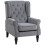 (LIGHT GREY, Velvet) Retro Wingback Accent Chair, Light Grey 1