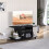 Modern Black TV Cabinet with Storage Shelves 2