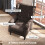 (Brown, Linen) Retro Wingback Accent Chair, Brown Tufted 4