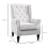 (Cream, Linen) Retro Wingback Accent Chair, Cream White 3