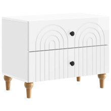 vidaXL Bedside Cabinet with Drawer High Gloss White 62 x 34.5 x 48 cm