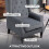 (Grey, Velvet) Retro Wingback Accent Chair, Grey 4