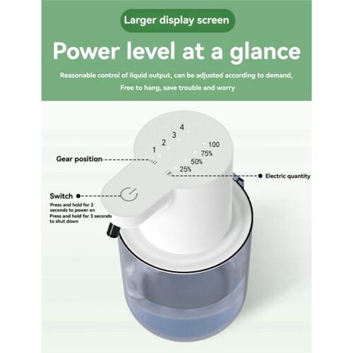 400ML Automatic Soap Dispenser, Infrared Sensor, 4 Adjustable Modes, Waterproof, Ideal for Home, Kitchen, Bathroom 2