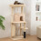 132cm Beige Cat Tree with Scratching Posts & Bed 2
