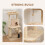 132cm Beige Cat Tree with Scratching Posts & Bed 6