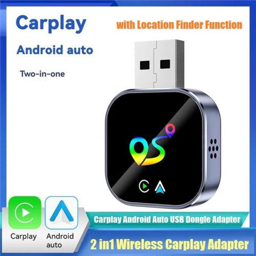 Wireless Carplay Android AUTO Location Finder Function 2in1 AI Box Adapter Bluetooth5.0+WiFi Wired to Wireless Carplay 2