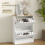 (White, Engineered Wood) Two Flip Drawer Shoe Cabinet - White 4