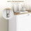 (White, Engineered Wood) Two Flip Drawer Shoe Cabinet - White 7