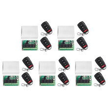 5X DC12V 24V 4CH Remote Control 433M Receiving Control Four-Way Relay Module