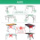 4 Pcs Folding Table Risers for Straight/Bent Leg,Table Leg Extensions 2 Levels/Heights Table Leg Extenders 5