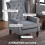 (LIGHT GREY, Velvet) Retro Wingback Accent Chair, Light Grey 4